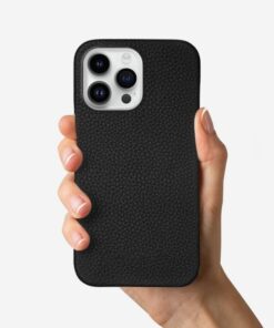 Personalized Black Leather iPhone 11 Case