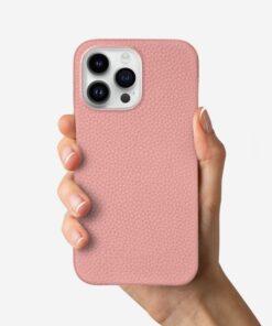 Customized Black Leather iPhone 15 Case