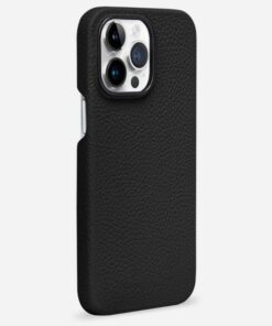 Customized black leather iPhone 11 pro case