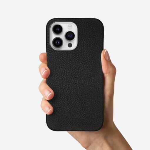 Personalized Black Leather iPhone 11 pro max Case