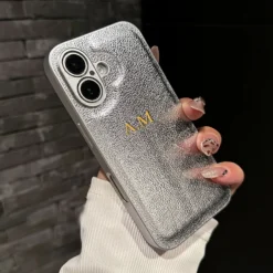 Personalized Customized Name Faux Leather Soft Phone Case For iPhone 16 15 14 13 12 11 Pro Max 16Plus Lens Protective Back Cover
