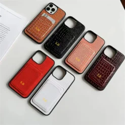 Luxury Personalised Customized Letter Texture Case For iPhone 16 13 12 15 11 Pro Max 15 14 Plus X XS XR XS Max Anti-Drop Cover