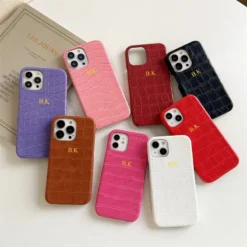 Personalise Customization Name Leather Case For iPhone 16 15 14 13 12 11 Pro Max16 plus Luxury Crocodile Cover
